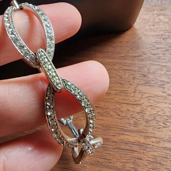 Monet silver plate bracelet with clear rhinestones - Picture 9 of 9